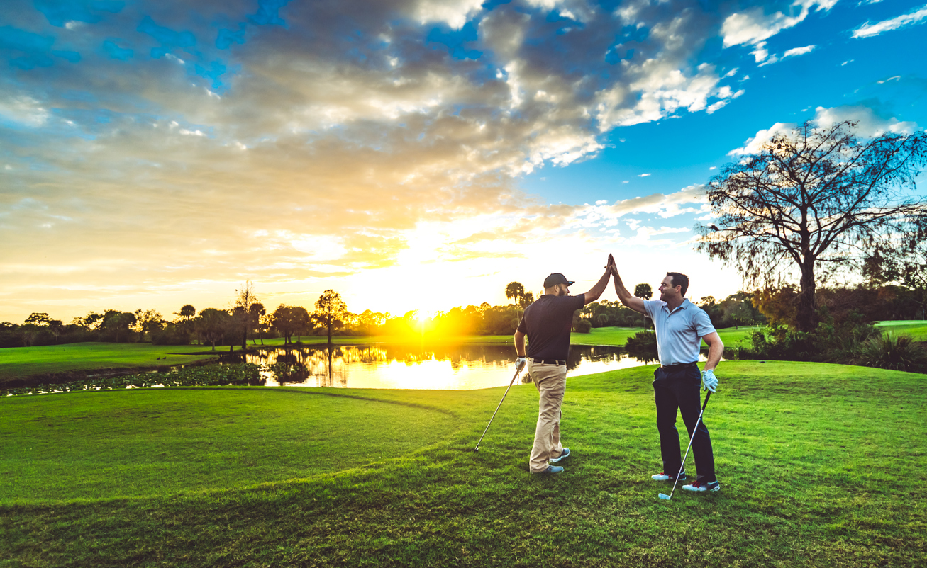 Dos jugadores de golf