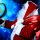 papa noel con globo terráqueo