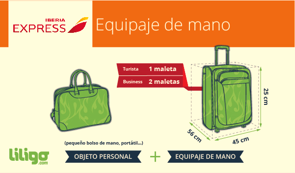 Infografía sobre el equipaje de mano en Iberia Express