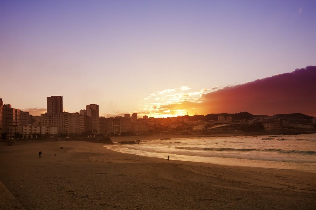 Playa de Riazor, en A Coruña