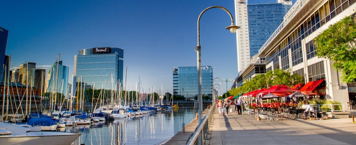 Zona de Puerto Madero, en Buenos Aires