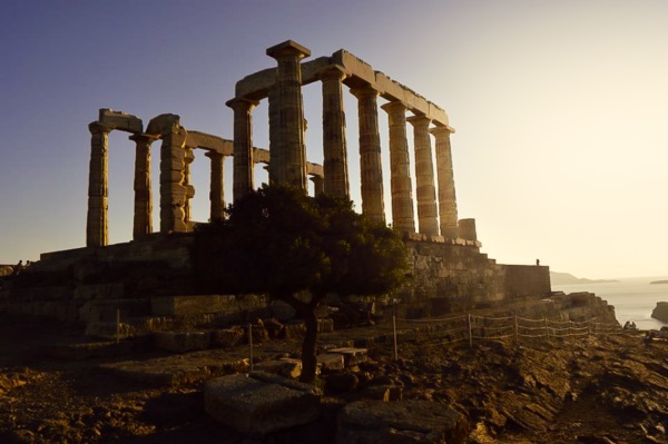 Atardecer en Cabo Sunion, en Grecia