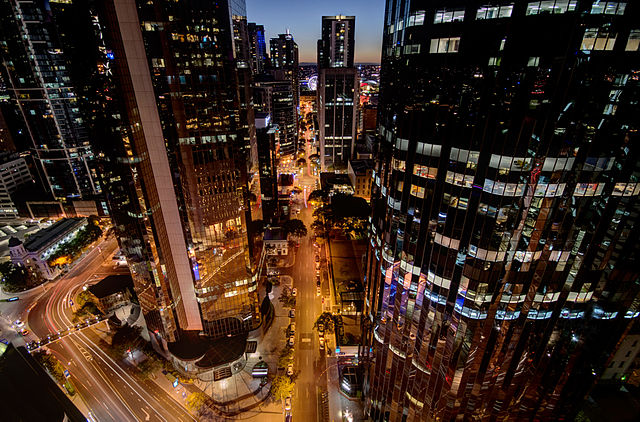 Vista del centro financiero de Brisbane