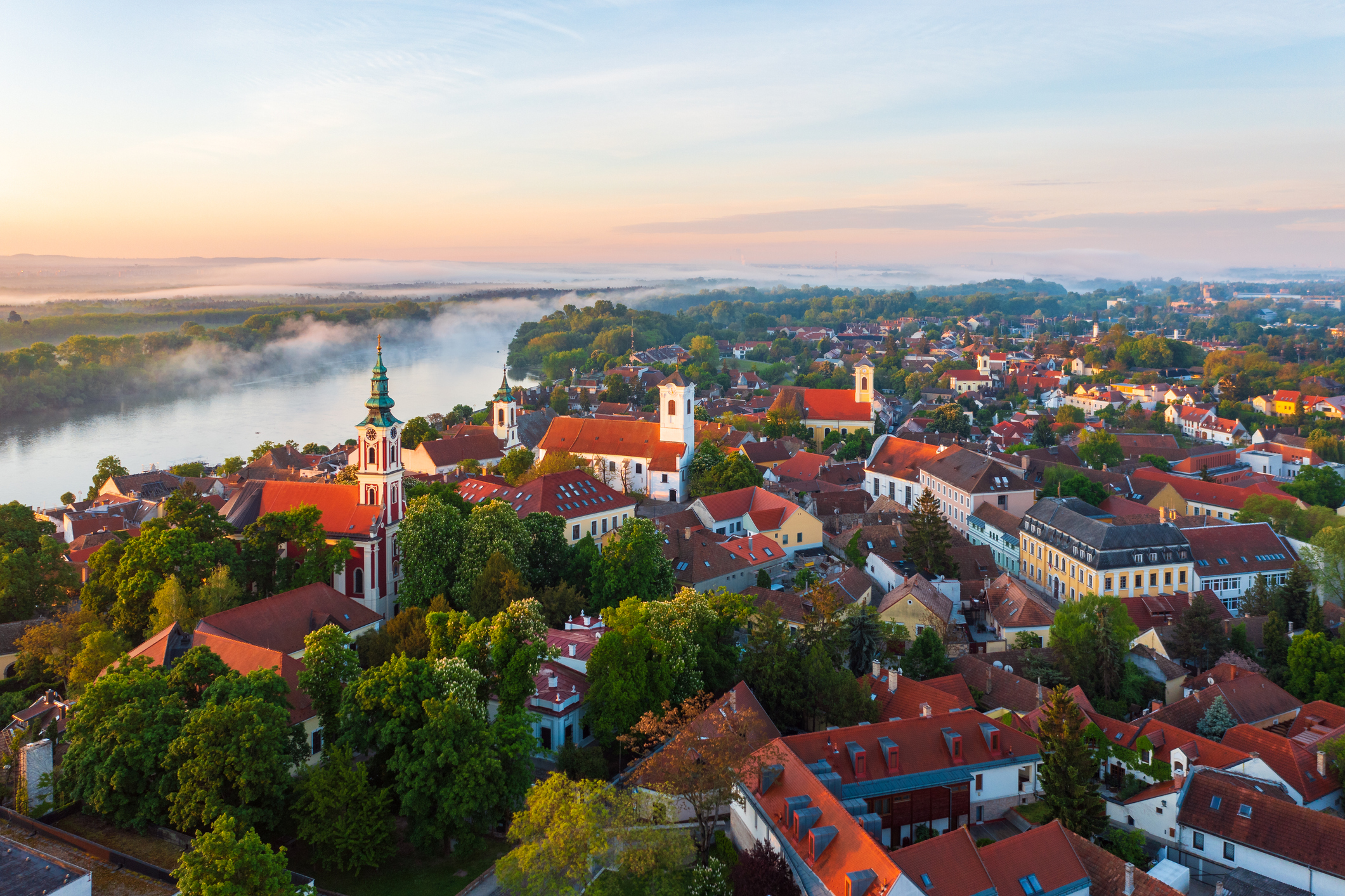 Panorámica de Szentendre con el Danubio al fondo