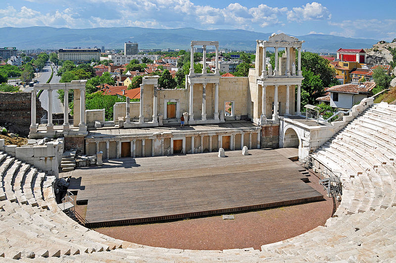 Vistas del teatro romano de Plodviv