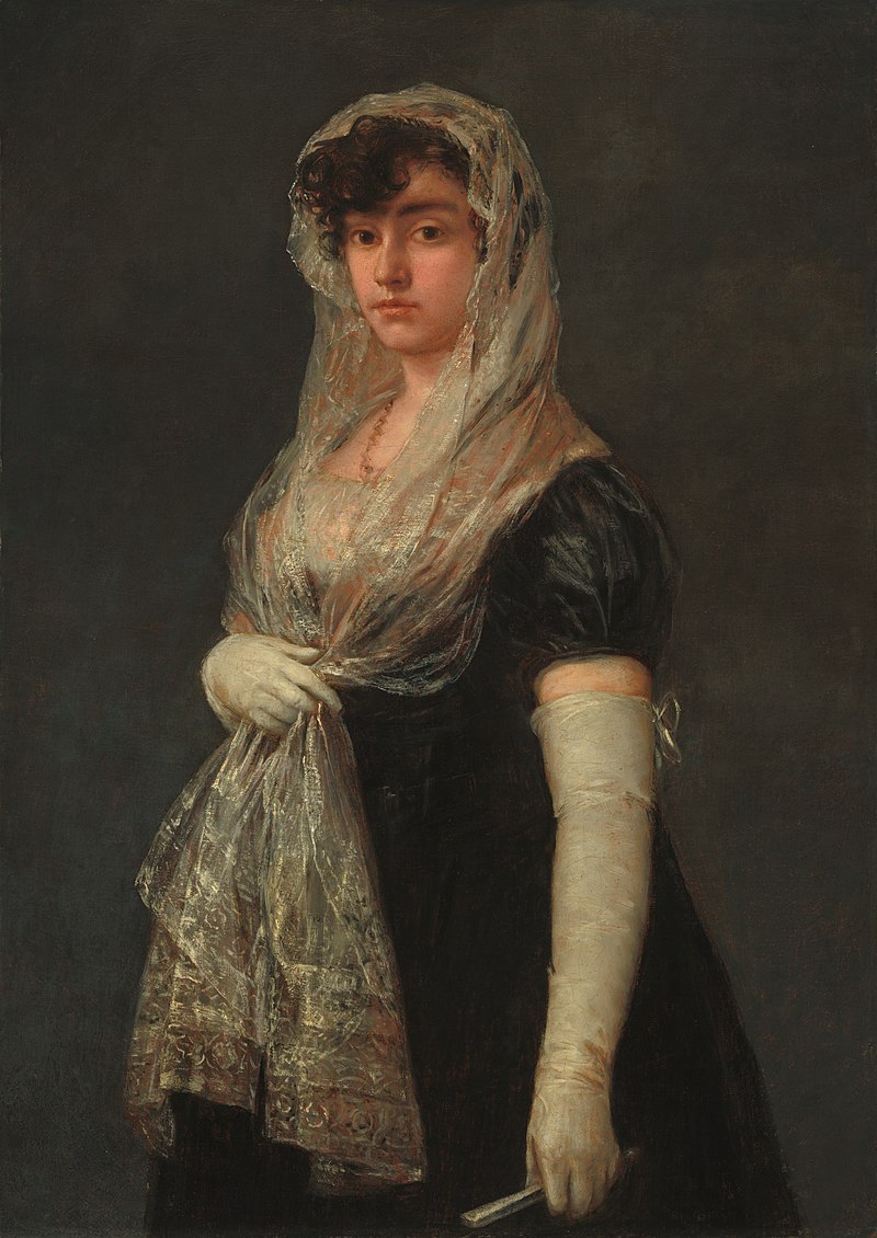 Dama con mantilla y basquiña, de Goya