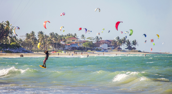 Practicando deportes acuáticos en Cabarete (República Dominicana)