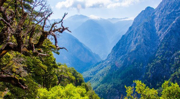 Vistas del desfiladero de Samaria en Creta