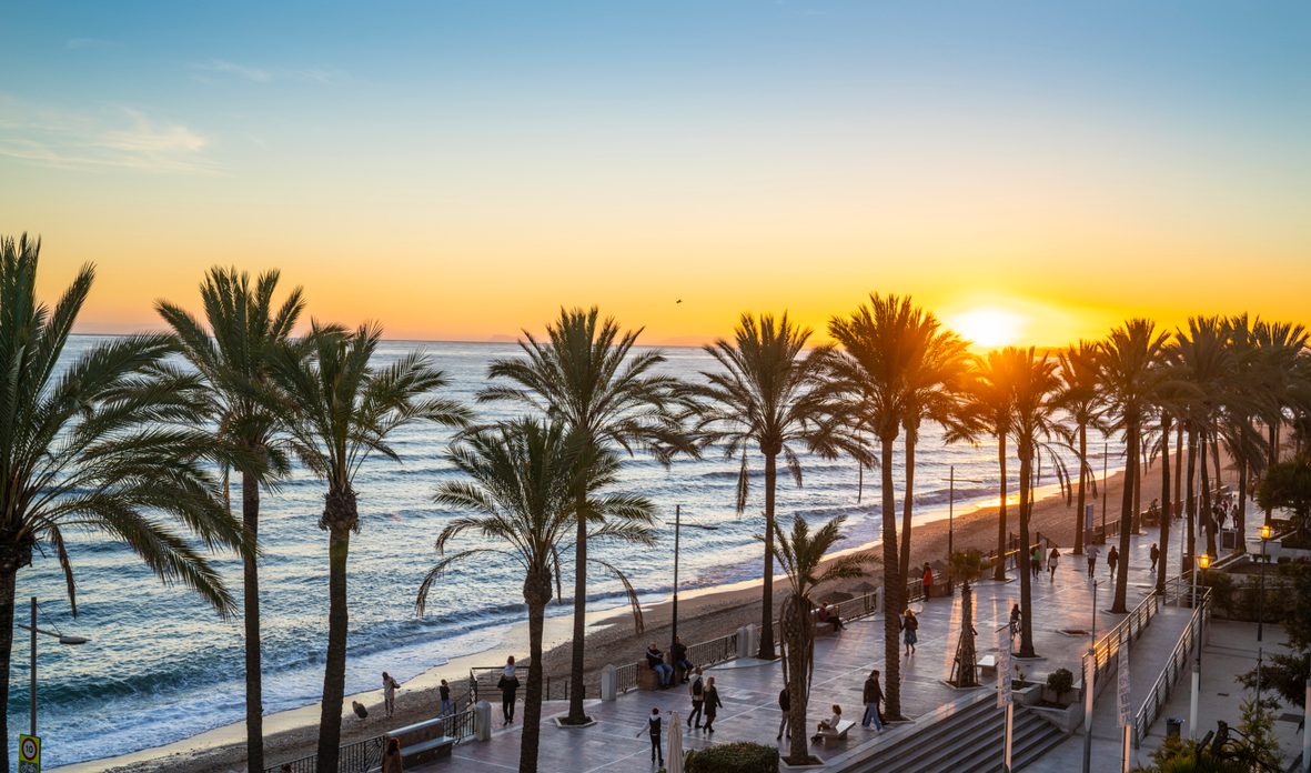 Vistas de las playas de Málaga