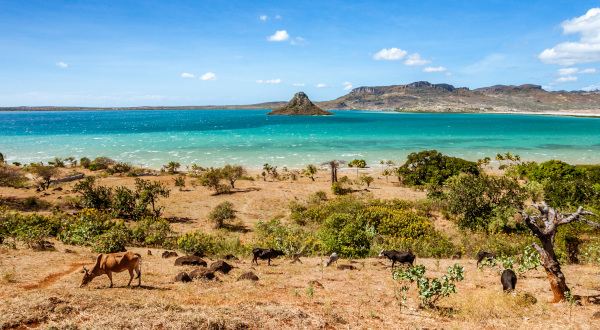 Vistas al mar en la bahía Diego Suárez en Madagascar