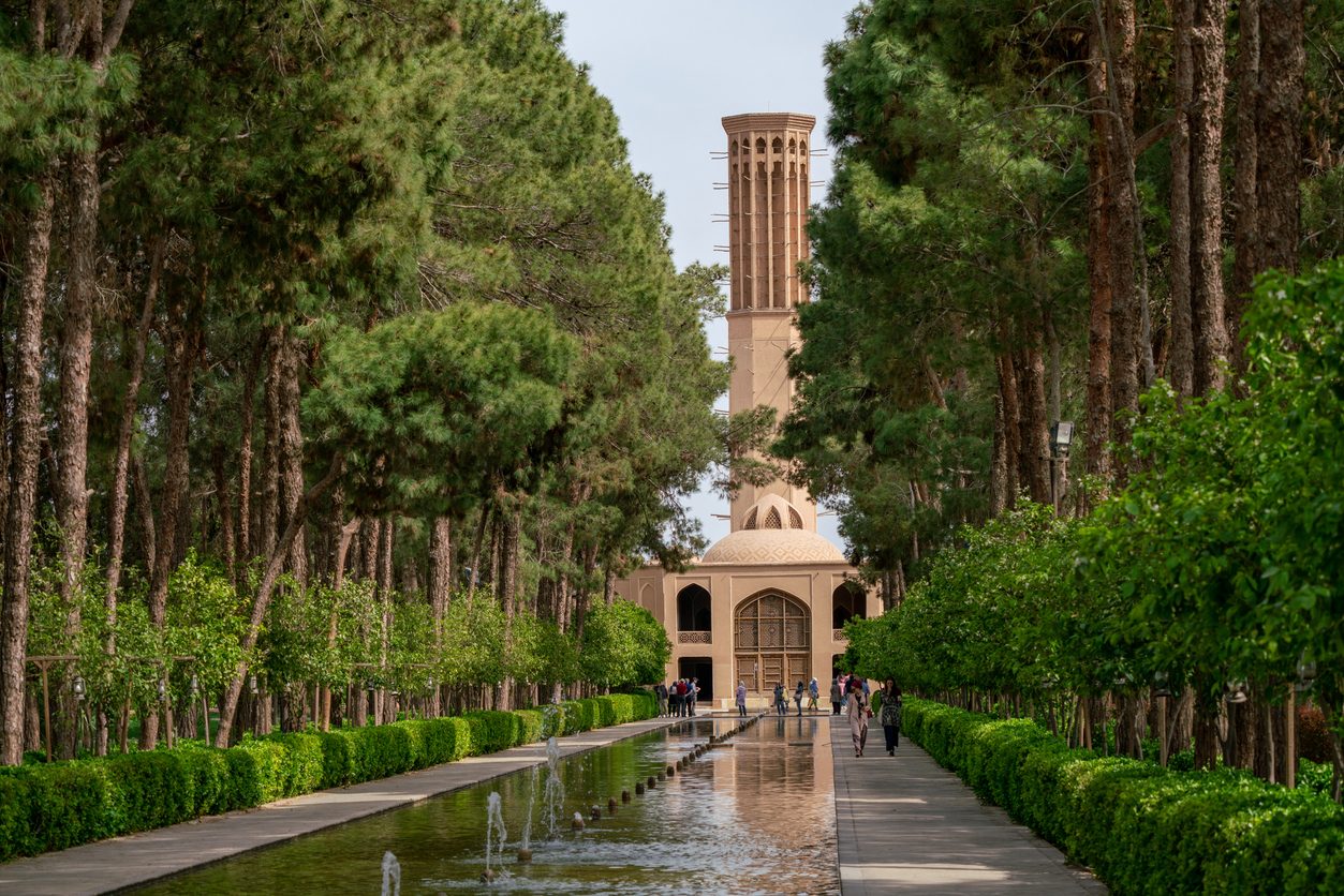 Jardines y Torre de Viento de Dolat Abad, en Irán