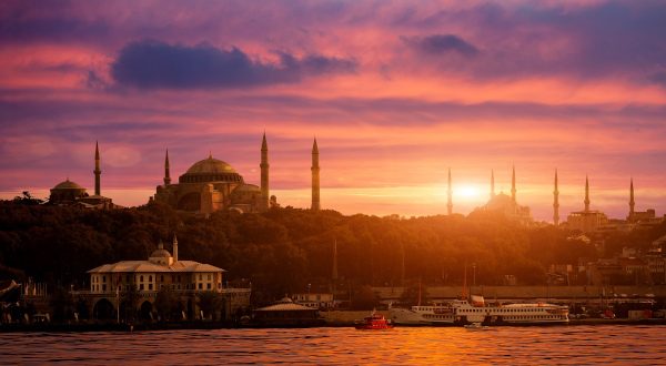 Vistas de la Mezquita Azul de Estambul
