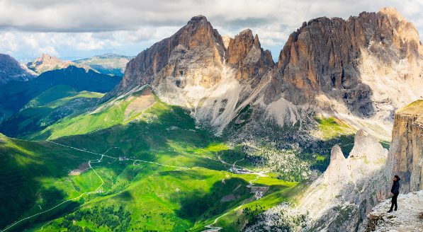 Vistas de los montes Seceda, en los Dolomitas