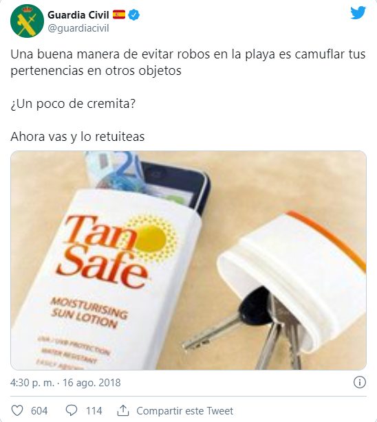 Crema solar para guardar objetos de valor