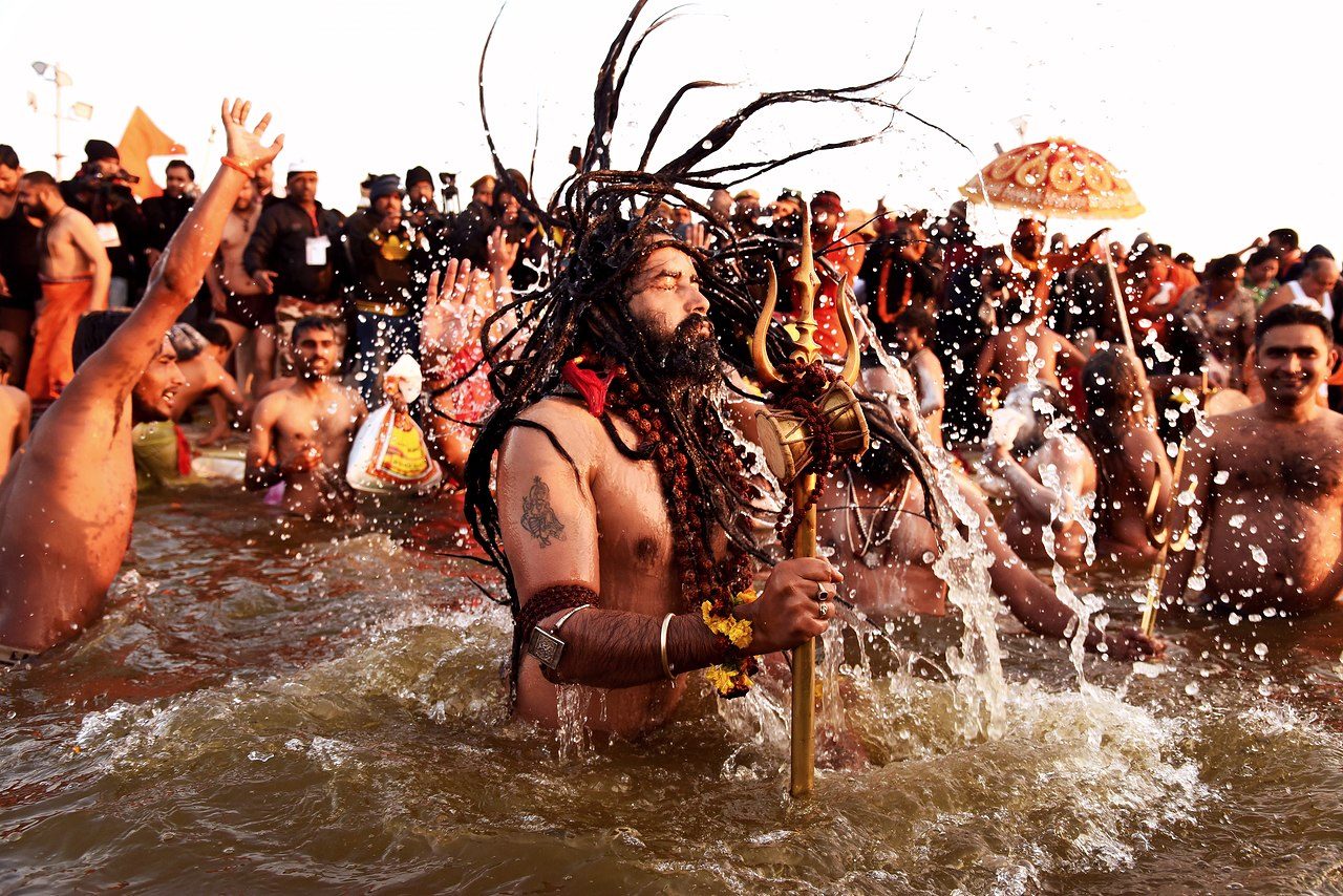 Purificaciones en el río durante el Kumbhmela