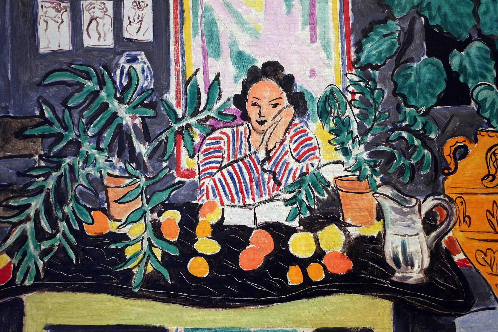 Mujer con jarrón etrusco, de Matisse