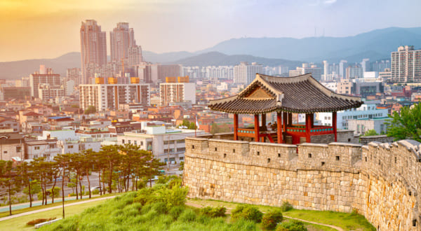 Vistas de Suwon, en Corea del Sur