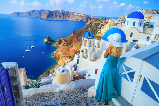 Vistas de Fira, la capital de Santorini