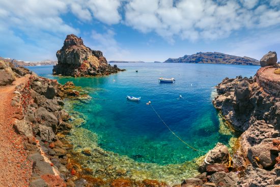 Playa de Ammoudi, en Santorini