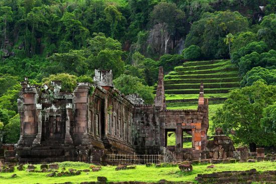 Ruinas del templo jemer de Vat Phou